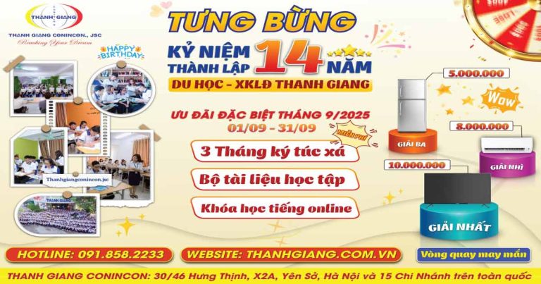 Tháng 9 rực rỡ – Kỷ niệm 14 năm thành lập Thanh Giang với ưu đãi đặc biệt